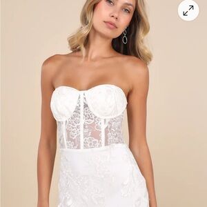 Lulu's White Lace Mini Dress